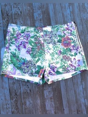 Love, Fire Floral Print Denim Shorts Juniors 7